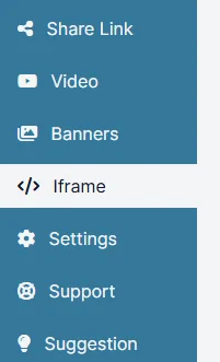 click iframe in sidebar